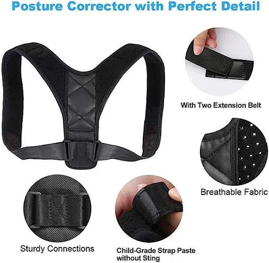 Body Posture Corrector Belt - Shoulder Support Relief And Back Pain Relief Belt - Adjustable Posture Support Brace For Men And Women Back Belt Lumbar Support Straight Corrector Back Pain Relief Shoulder - RIZZ